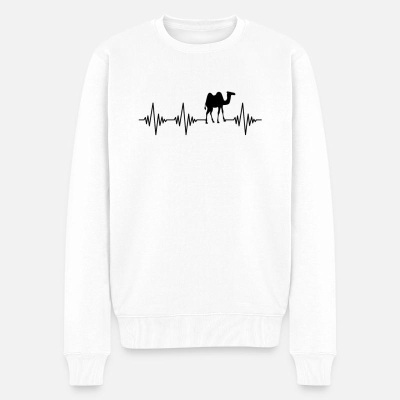 Dromadaire Camel Heartbeat - Pull Premium bio Homme - blanc