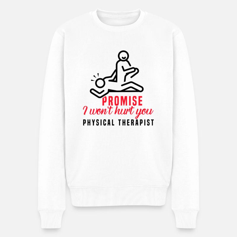 Physiotherapeut Lustiges Versprechen, dass ich - Männer Premium Bio Pullover - Weiß