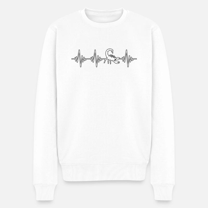 Battement de cœur scorpion - Pull Premium bio Homme - blanc