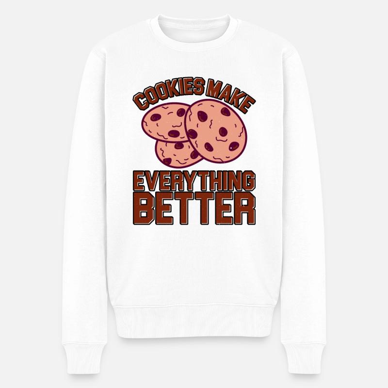 Cookies Make Everything Better 5 - Männer Premium Bio Pullover - Weiß