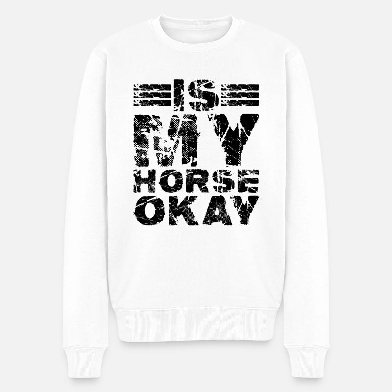 Mon cheval va-t-il bien 7 - Pull Premium bio Homme - blanc