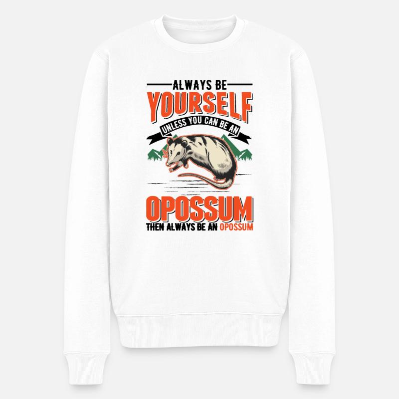 Opossum Geschenk Possum Beutelratte - Männer Premium Bio Pullover - Weiß