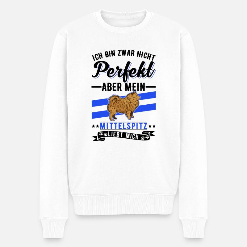 Mittelspitz Besitzer - Männer Premium Bio Pullover - Weiß