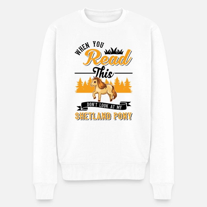 Shetland Pony Geschenk Shetty - Männer Premium Bio Pullover - Weiß