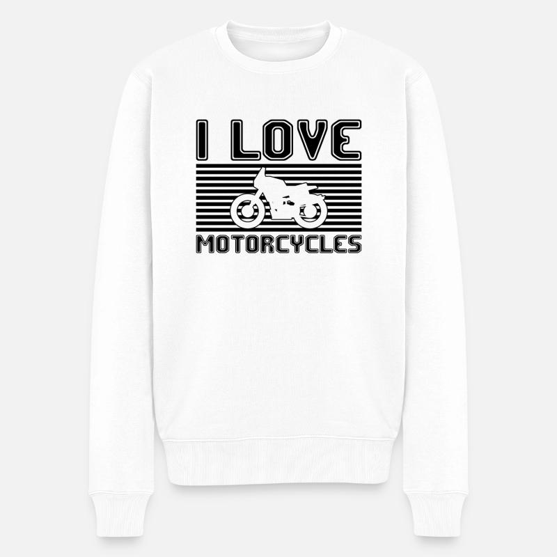 J’adore les motos - Pull Premium bio Homme - blanc