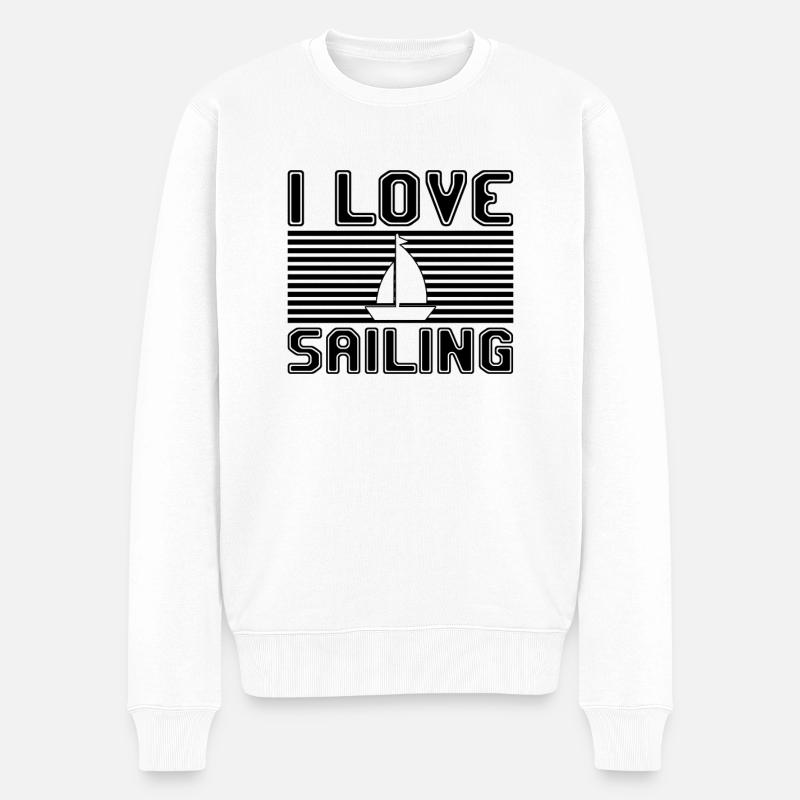 J’adore la voile - Pull Premium bio Homme - blanc