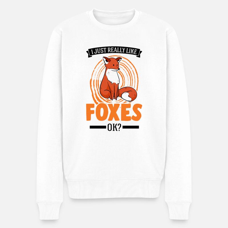 J’aime beaucoup Foxes Rotfuchs Fuchs - Pull Premium bio Homme - blanc