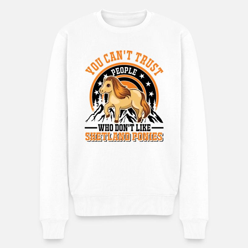 Shetland Pony Cadeau Shetty - Pull Premium bio Homme - blanc
