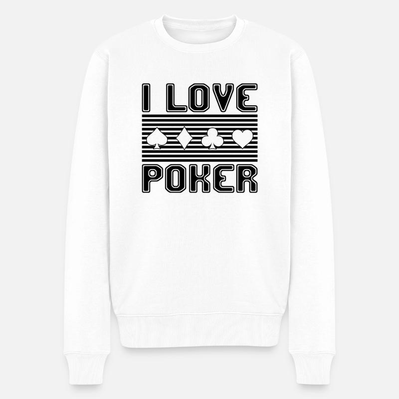 I love poker - Männer Premium Bio Pullover - Weiß