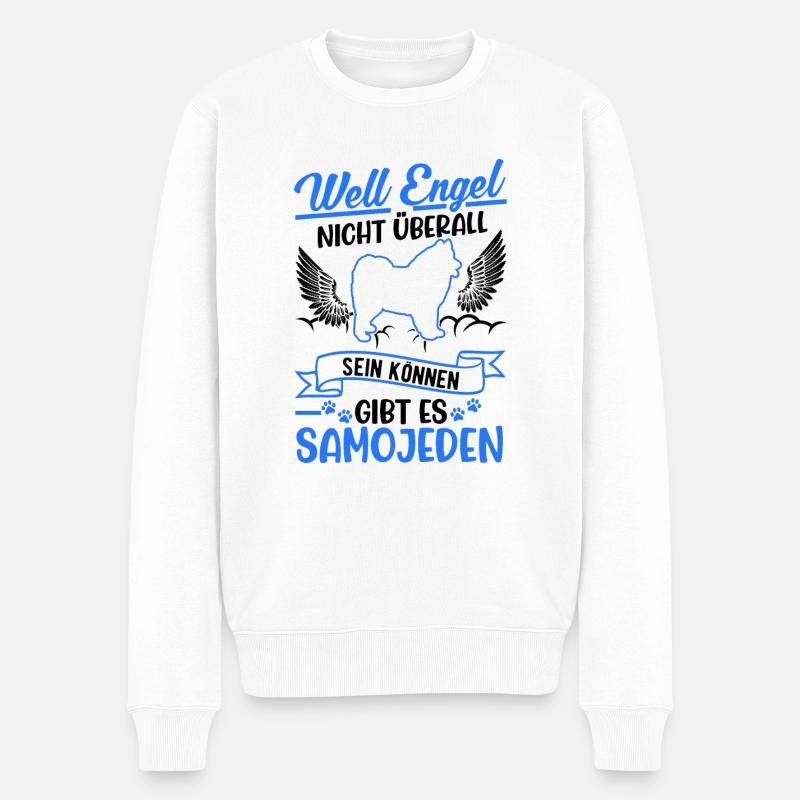 Samojede Engel Schlittenhund Samojeden - Männer Premium Bio Pullover - Weiß