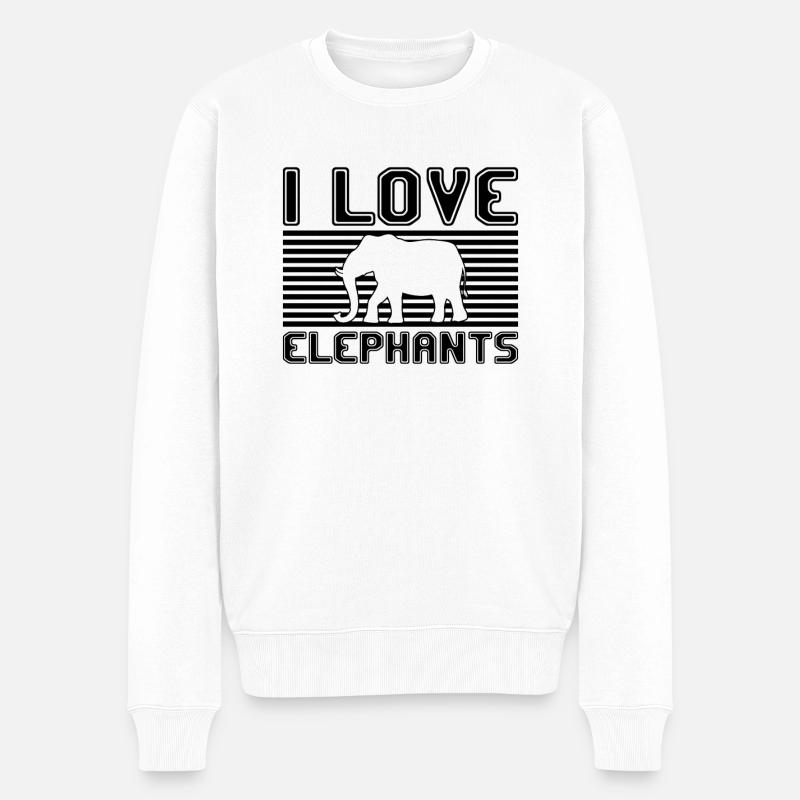J’adore les éléphants - Pull Premium bio Homme - blanc