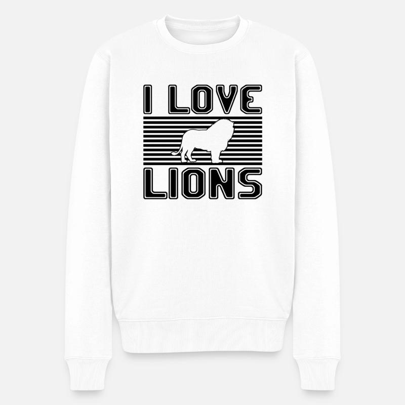 J’adore les lions - Pull Premium bio Homme - blanc