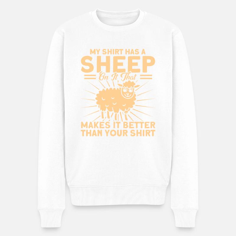 Élevage de moutons Élevage Élevage Mouton Cadeau - Pull Premium bio Homme - blanc