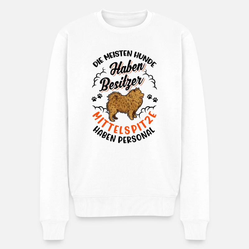 Mittelspitz Personal - Männer Premium Bio Pullover - Weiß