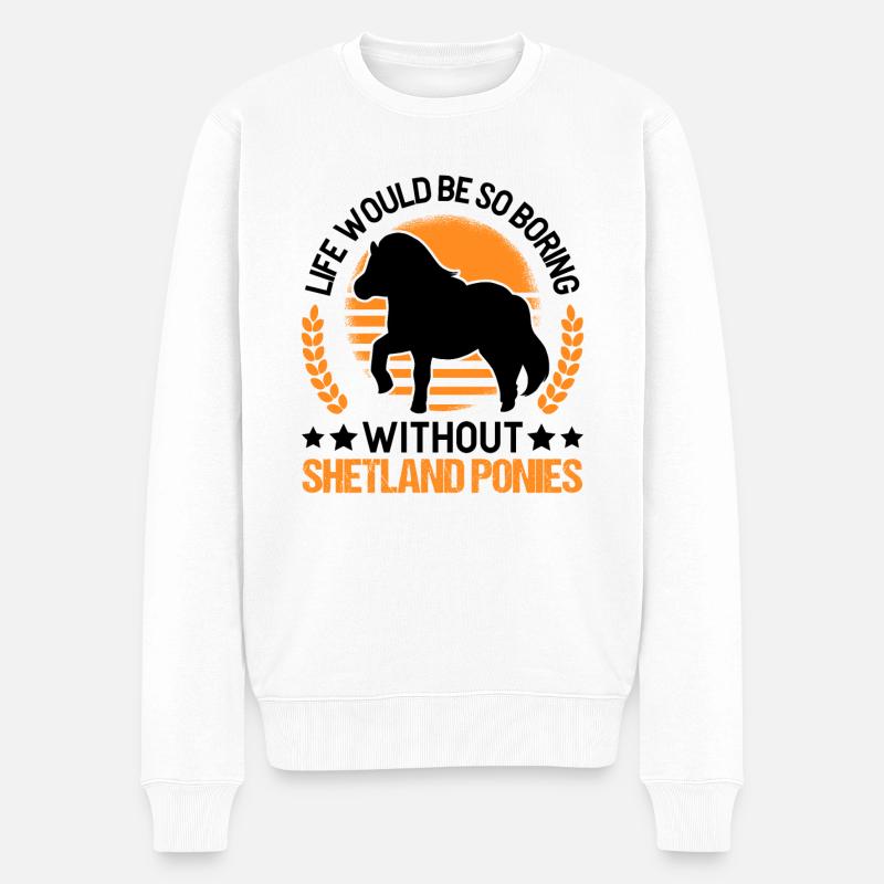 Shetland Pony Geschenk Shetty - Männer Premium Bio Pullover - Weiß