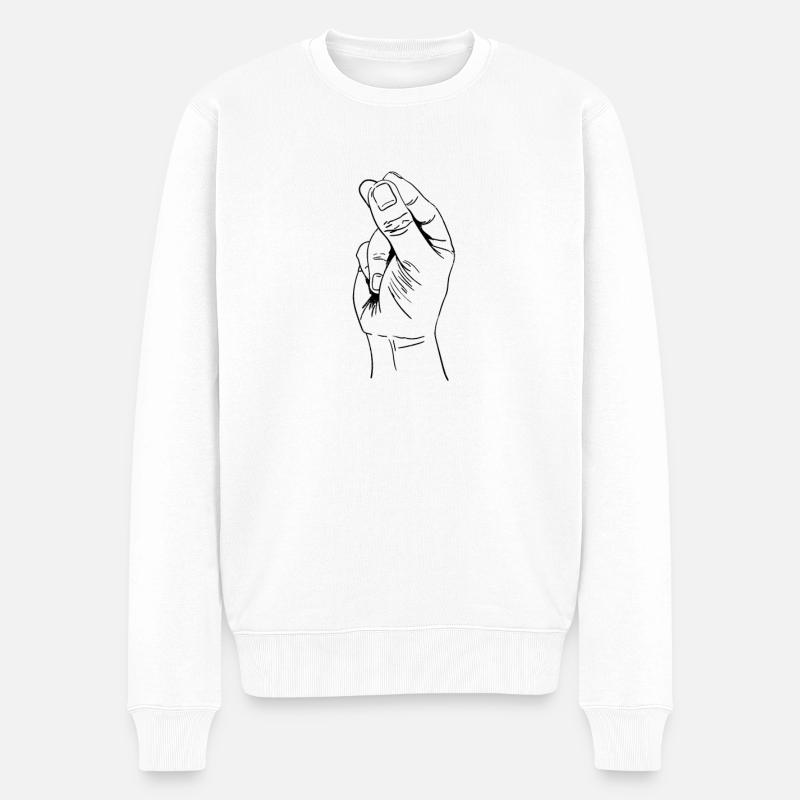 Balkan siger tri prsta - Ortodoks gaveide - Økologisk premium-sweatshirt til mænd - hvid