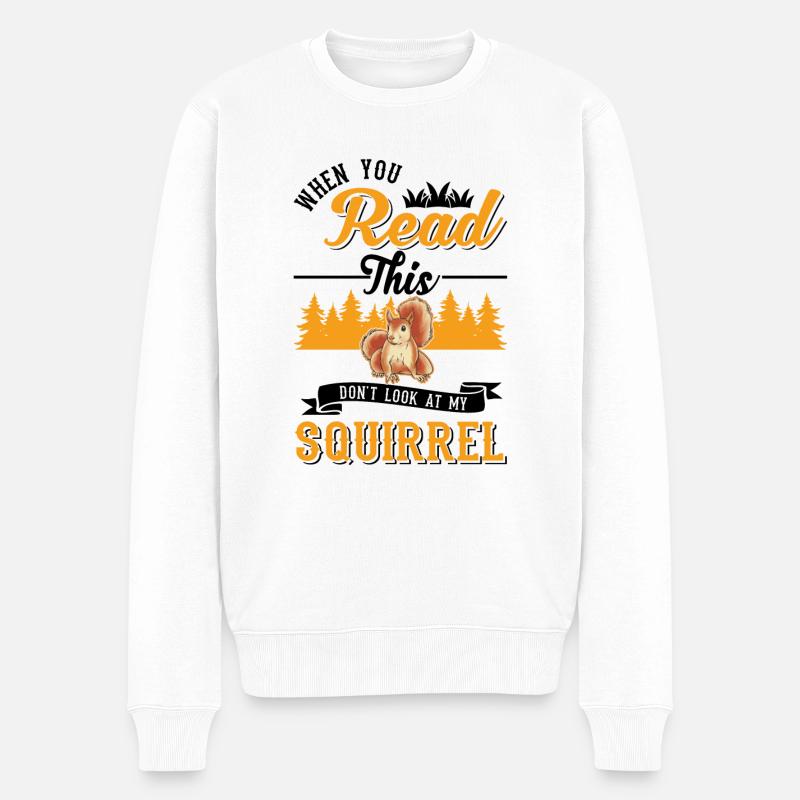 Squirrel Gift Grey Squirrel - Men's Premium Organic Jumper - white