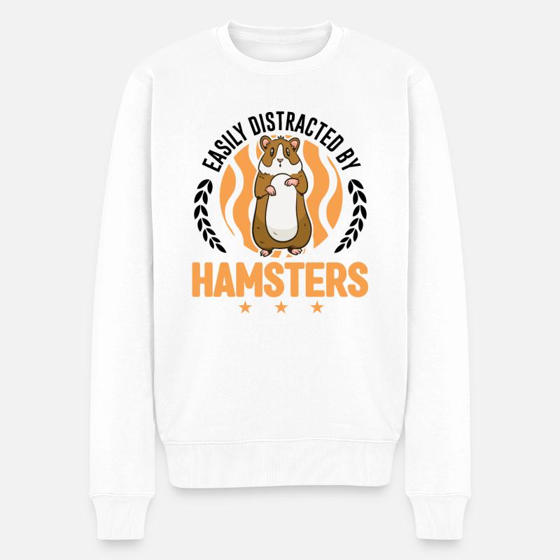 Facilement distrait par Hamsters Goldhamster - Pull Premium bio Homme - blanc