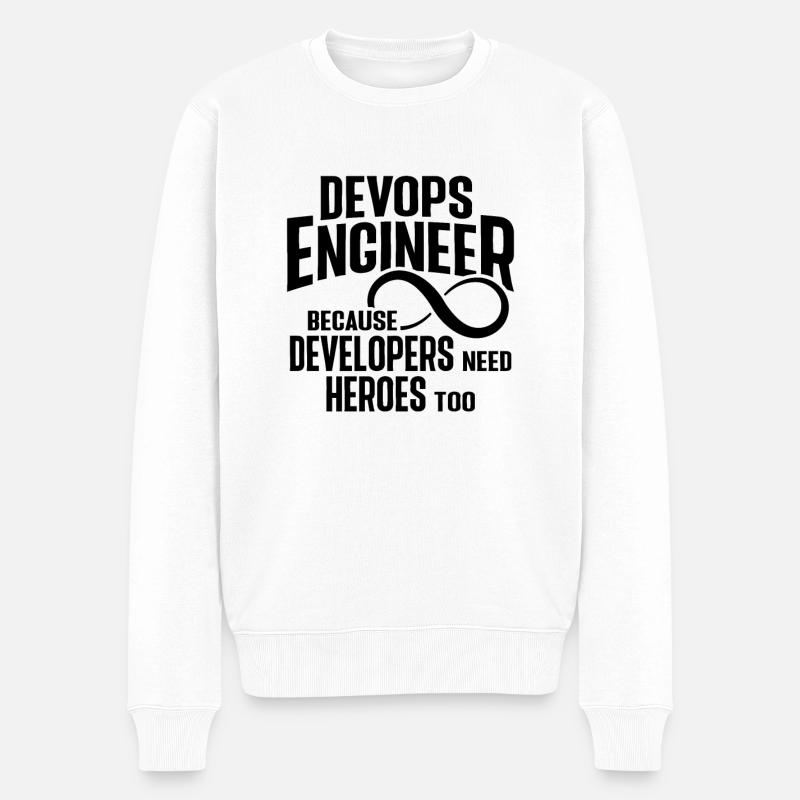Ingénieur Devops développeur Sys-Admin - Pull Premium bio Homme - blanc