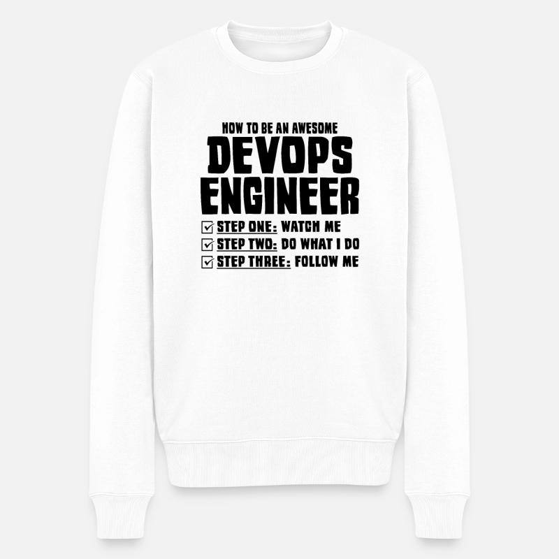 Devops Sys-Admin Entwickler - Männer Premium Bio Pullover - Weiß