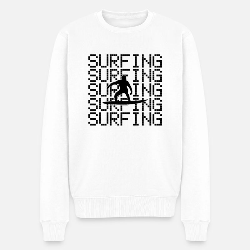surfen - Männer Premium Bio Pullover - Weiß