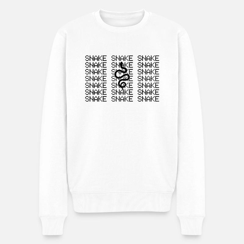 Schlange - Männer Premium Bio Pullover - Weiß