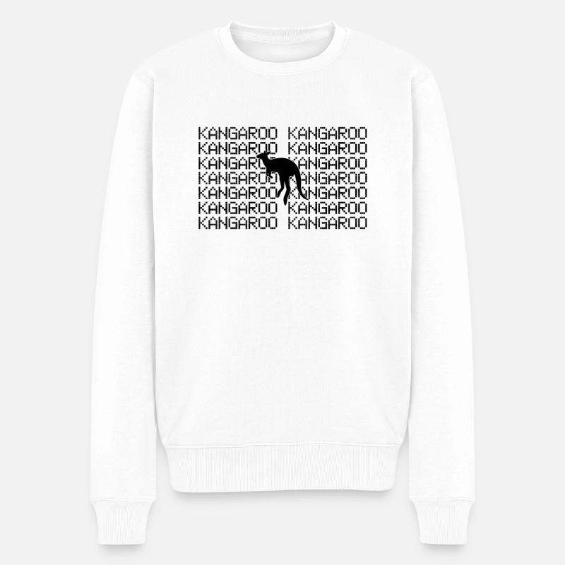 Känguru - Männer Premium Bio Pullover - Weiß