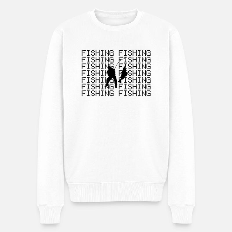 Angeln - Männer Premium Bio Pullover - Weiß