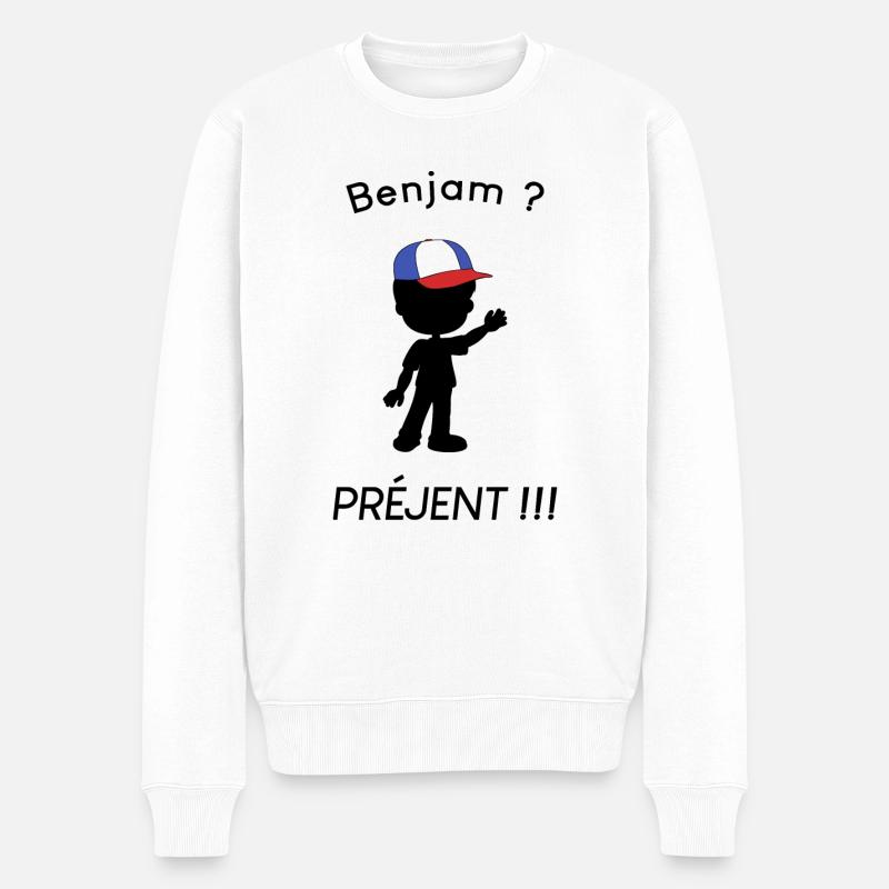 Benjam - Blague - Pull Premium bio Homme - blanc