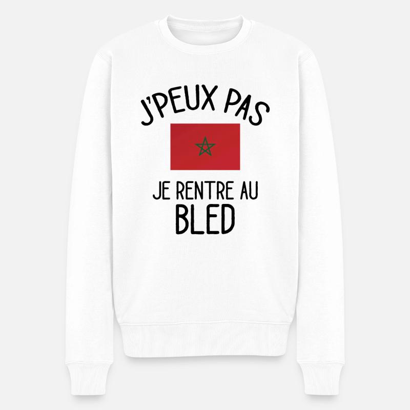 J'Peux Pas Maroc Humour Idée Cadeau Marocain - Pull Premium bio Homme - blanc