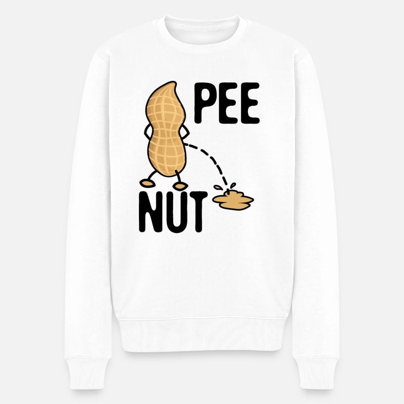 Pee Nut - Männer Premium Bio Pullover - Weiß