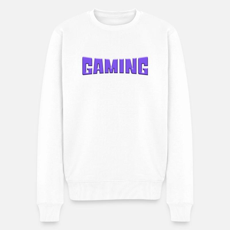 gaming - Männer Premium Bio Pullover - Weiß