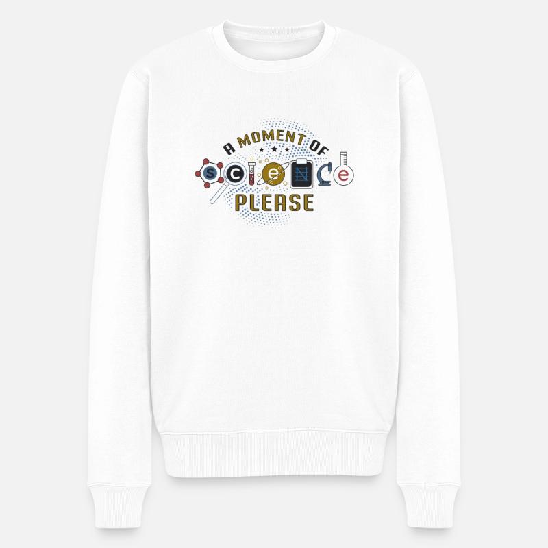 A Moment Of Science Please - Männer Premium Bio Pullover - Weiß
