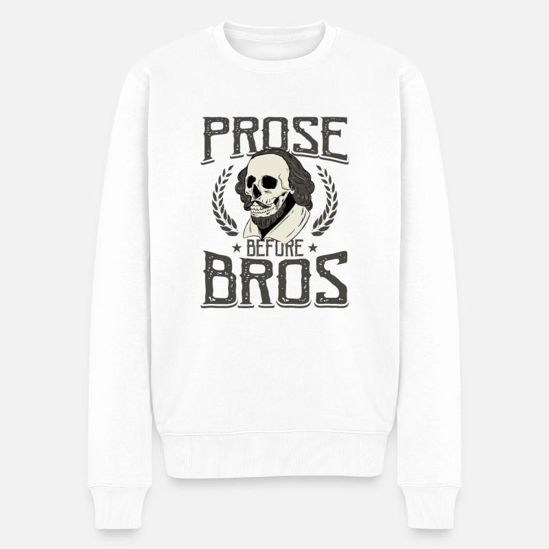 Shakespeare Literatur - Männer Premium Bio Pullover - Weiß
