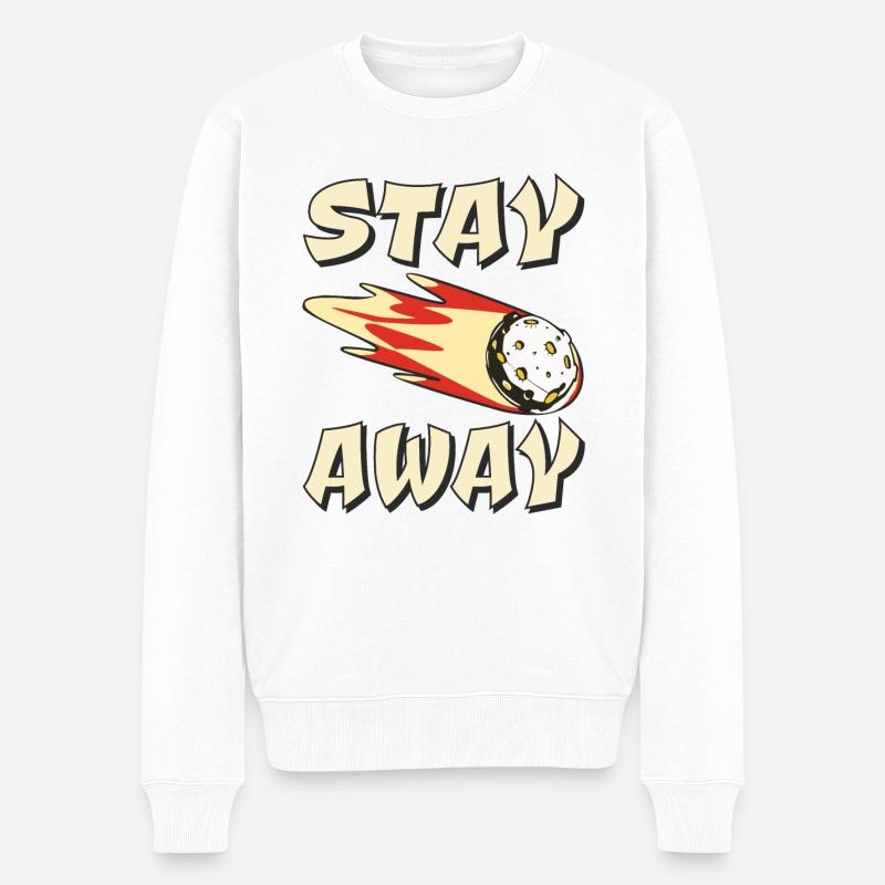 ASTEROID STAY AWAY - Männer Premium Bio Pullover - Weiß