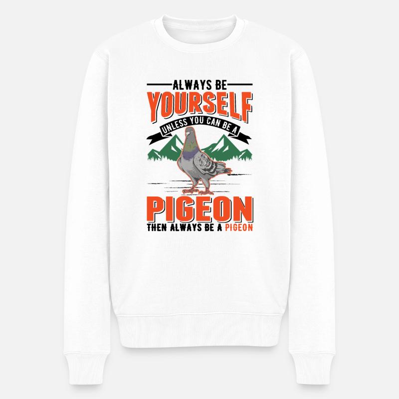 Taube Geschenk Taubenzüchter Brieftaube - Männer Premium Bio Pullover - Weiß