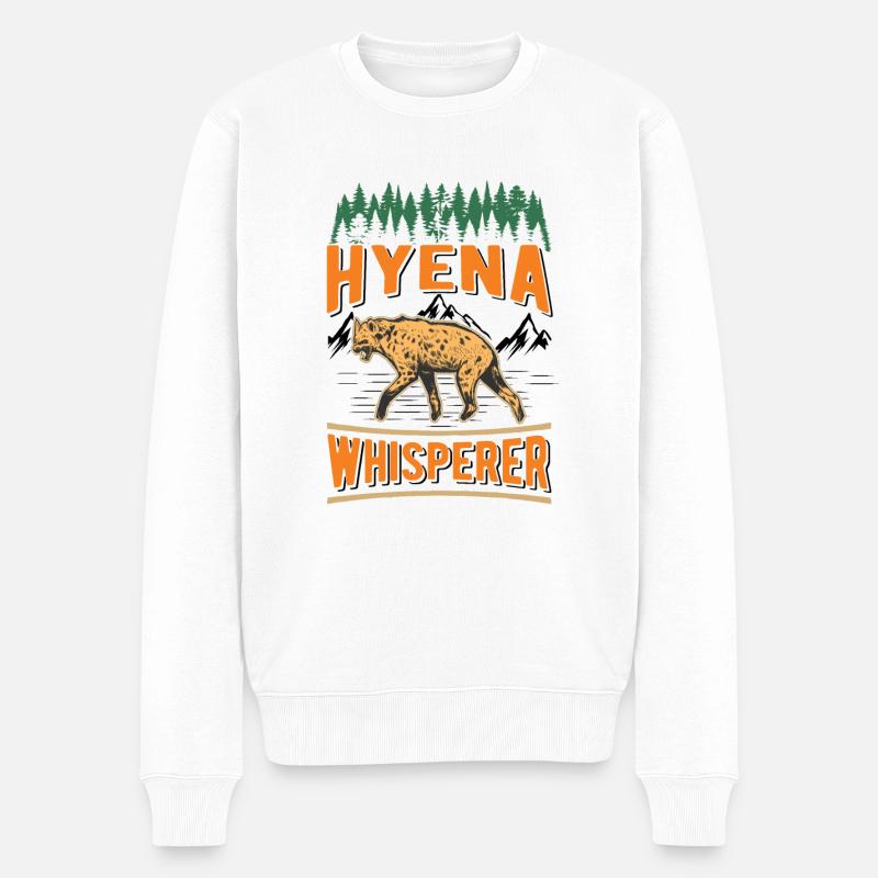 Hyänen Flüsterer Erdwolf Hyena - Männer Premium Bio Pullover - Weiß