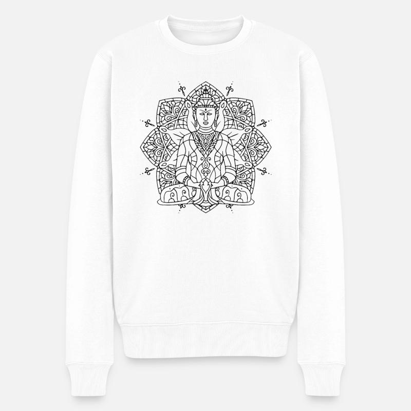 Yoga Mandala - Pull Premium bio Homme - blanc