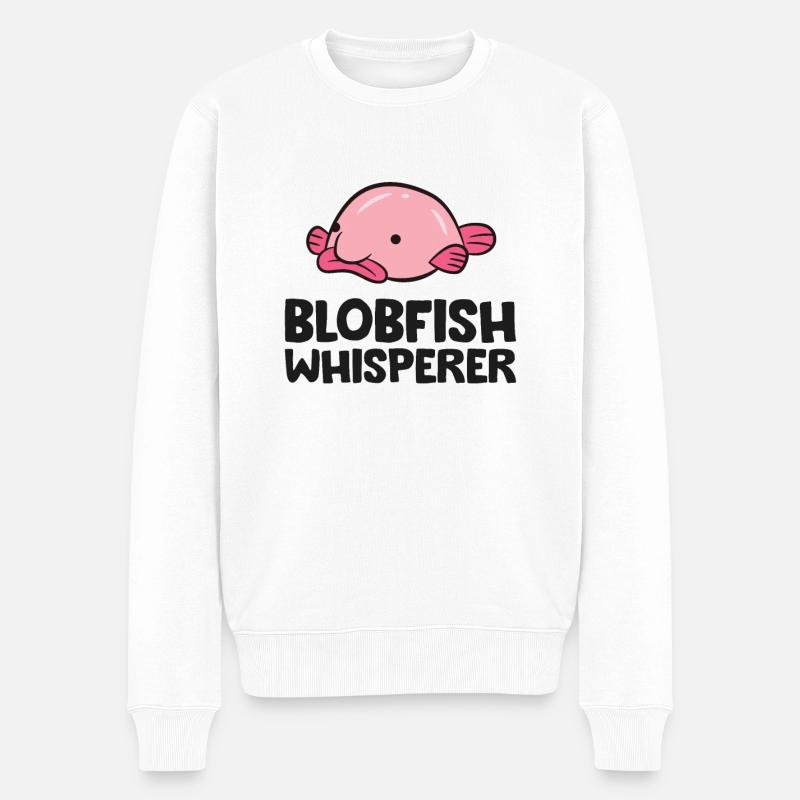 Drôle de Blobfish Ugly Animal - Pull Premium bio Homme - blanc