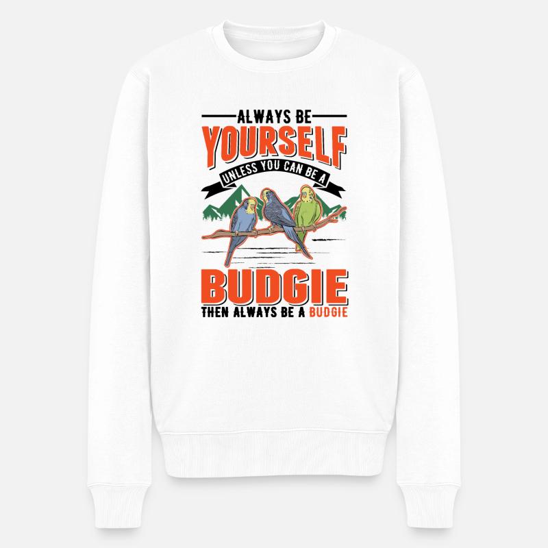 Budgerigar Cadeau Welli Perruche - Pull Premium bio Homme - blanc