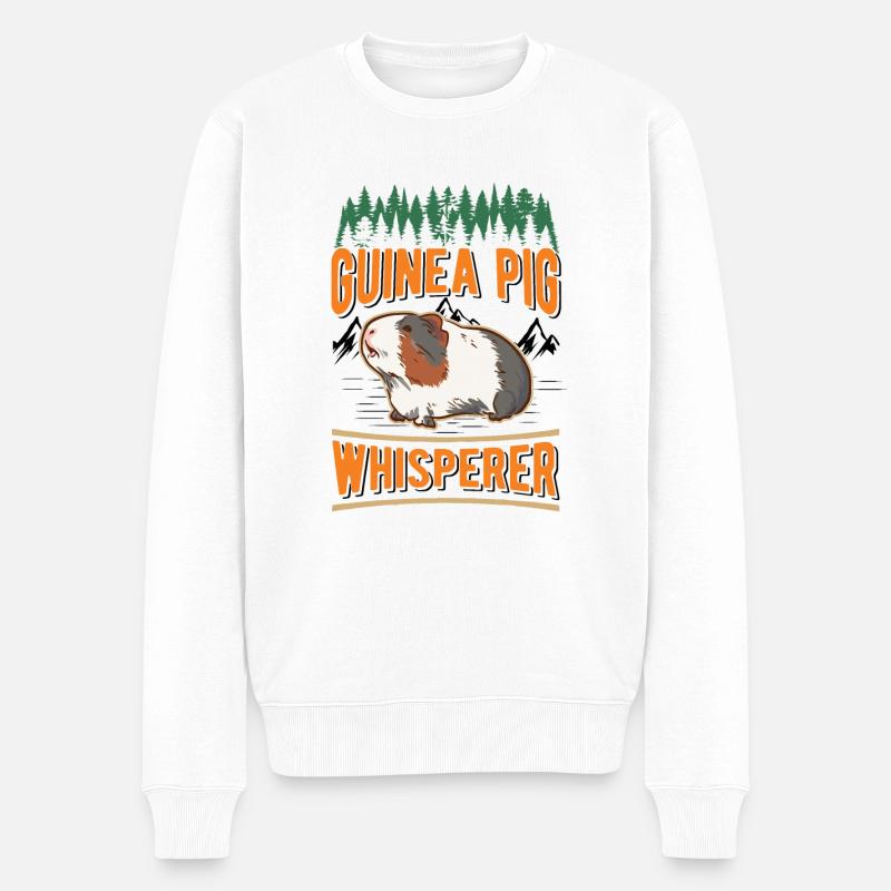 Meerschweinchen Flüsterer - Männer Premium Bio Pullover - Weiß