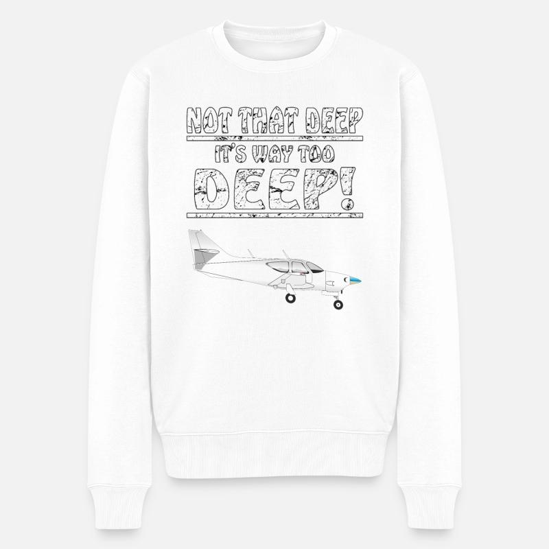 MOTORFLIEGER NOT THAT DEEP - Männer Premium Bio Pullover - Weiß