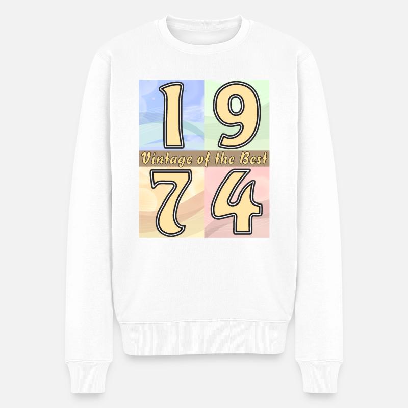 ANNÉE D’ANNIVERSAIRE 1974 - Pull Premium bio Homme - blanc