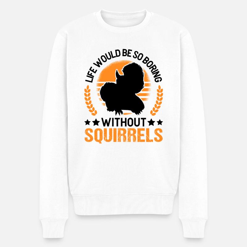 Eichhörnchen Geschenk Squirrel Grauhörnchen - Männer Premium Bio Pullover - Weiß