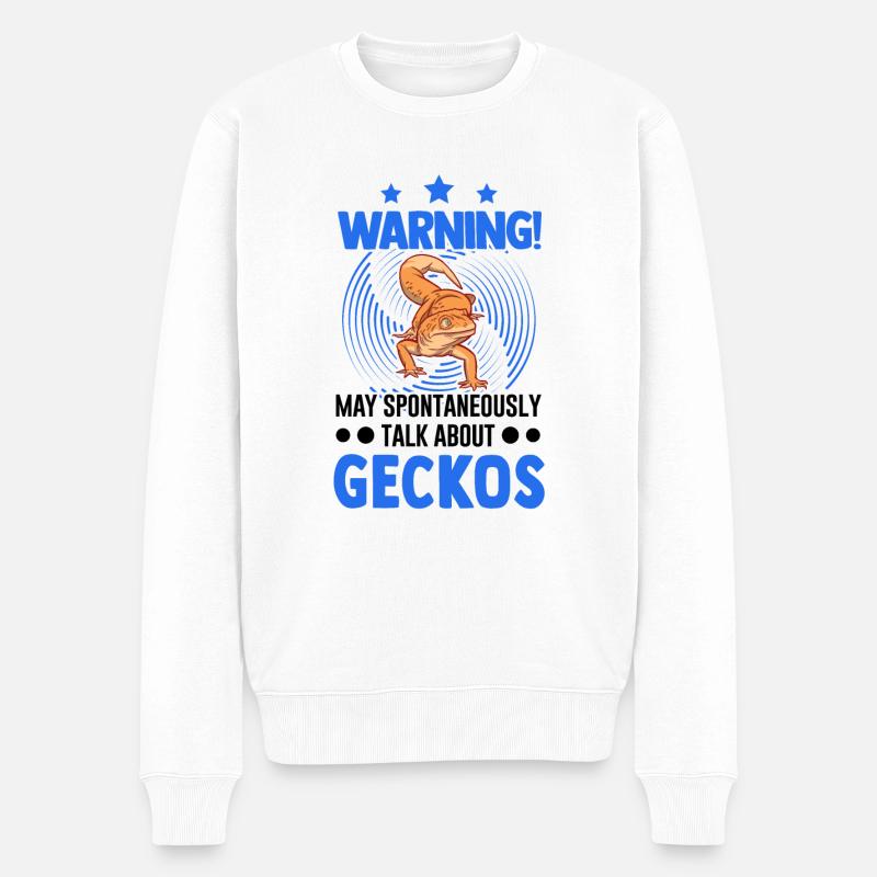 Gecko Cadeau Léopard Gecko - Pull Premium bio Homme - blanc