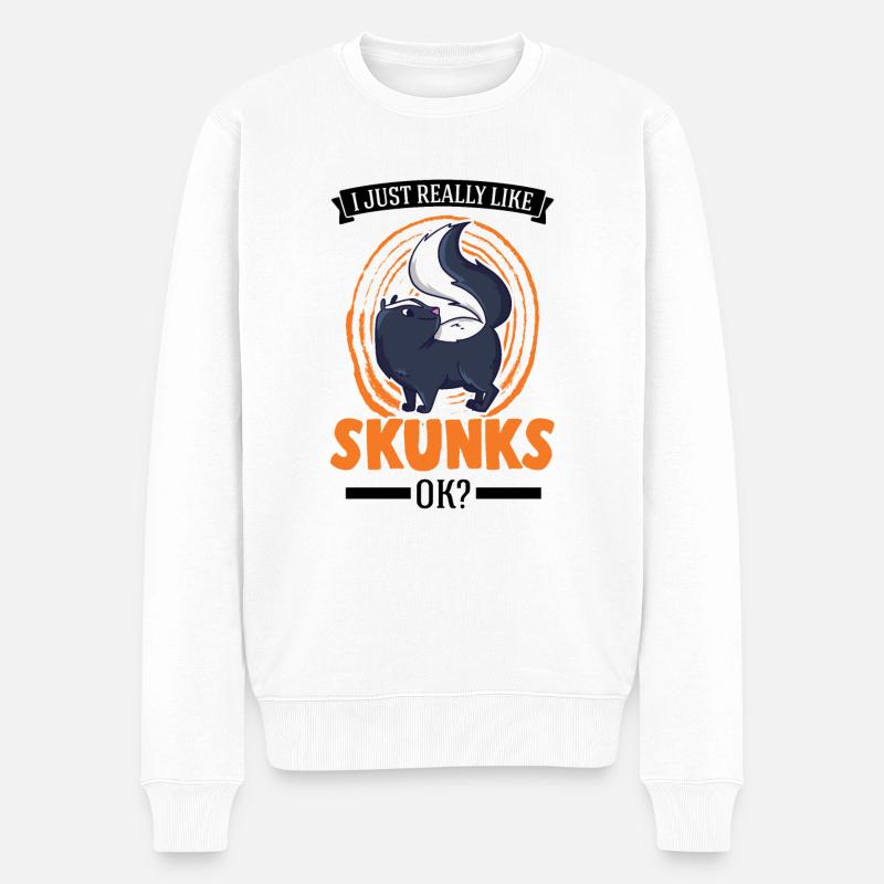 J’aime vraiment Skunks, ok Skunk - Pull Premium bio Homme - blanc