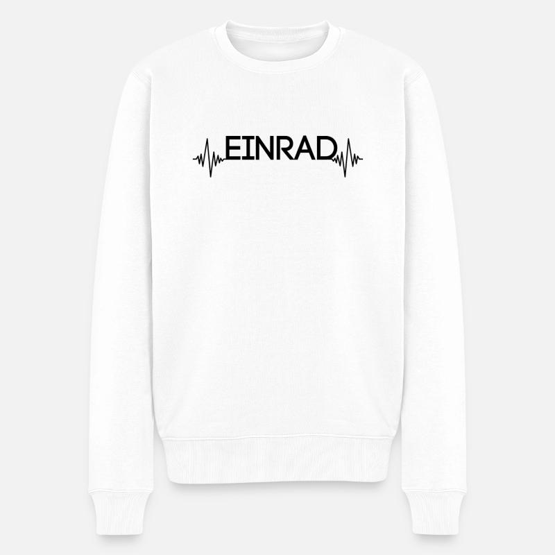 Einrad Herzschlag - Männer Premium Bio Pullover - Weiß
