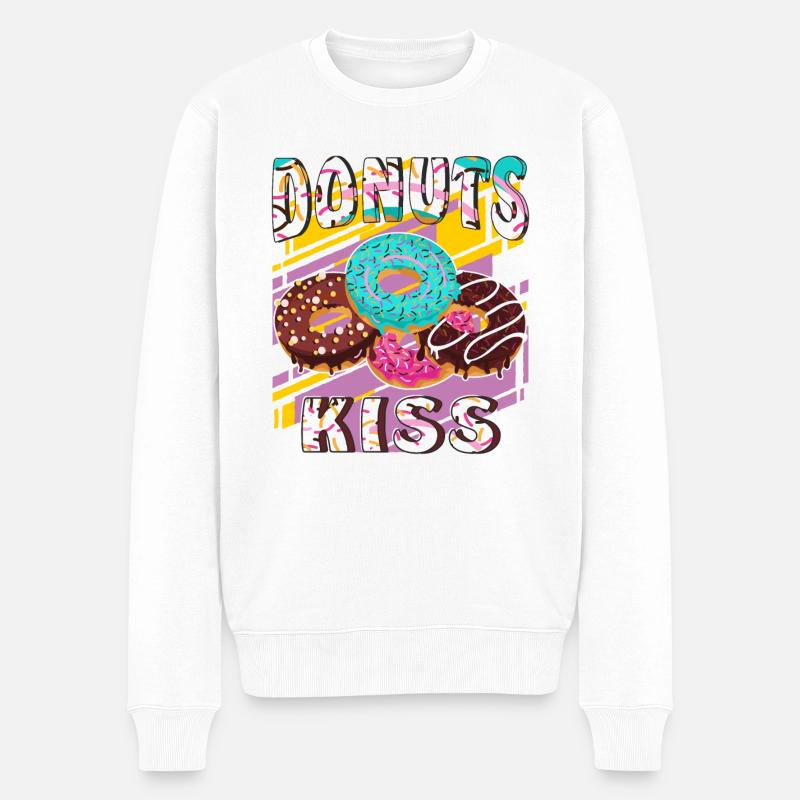 DONUTS BAISER - Pull Premium bio Homme - blanc