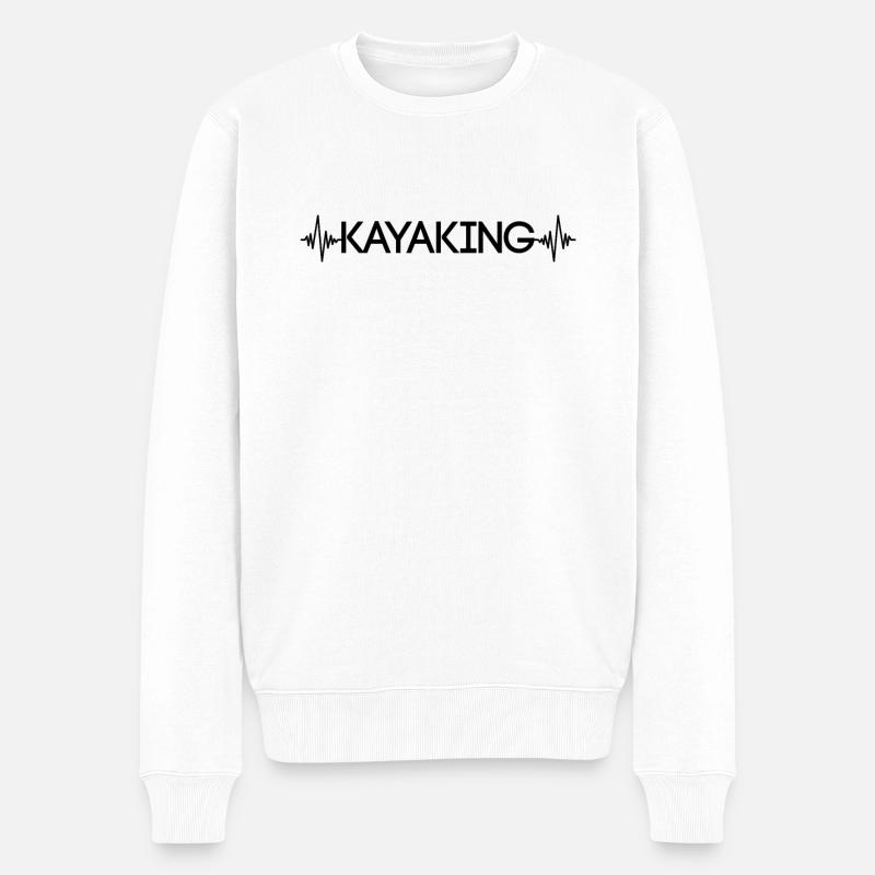 Kanu Kayak Herzschlag - Männer Premium Bio Pullover - Weiß