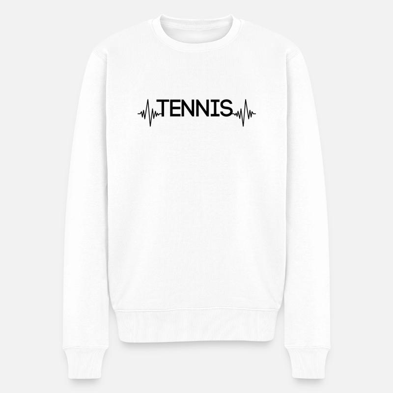 Tennis Herzschlag - Männer Premium Bio Pullover - Weiß